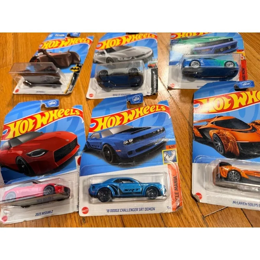 Hot Wheels Lot of 6 Sealed Cars Batmobile BMW i8 Nissan Z Dodge Demon McLaren